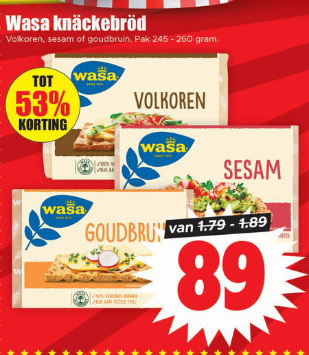 Wasa   knackebrod folder aanbieding bij  Dirk - details