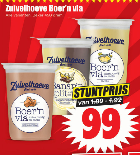 Zuivelhoeve   vla folder aanbieding bij  Dirk - details