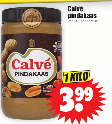 Calve   pindakaas folder aanbieding bij  Dirk - details