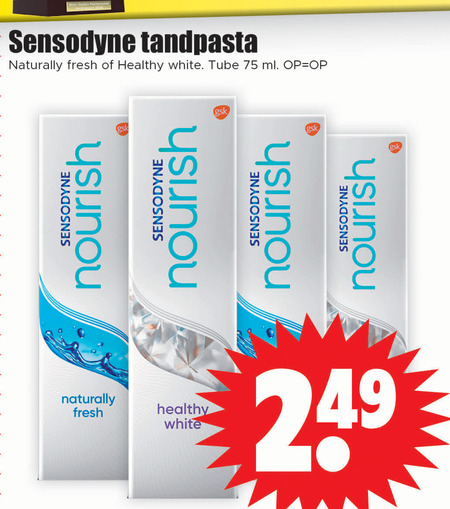 Sensodyne   tandpasta folder aanbieding bij  Dirk - details