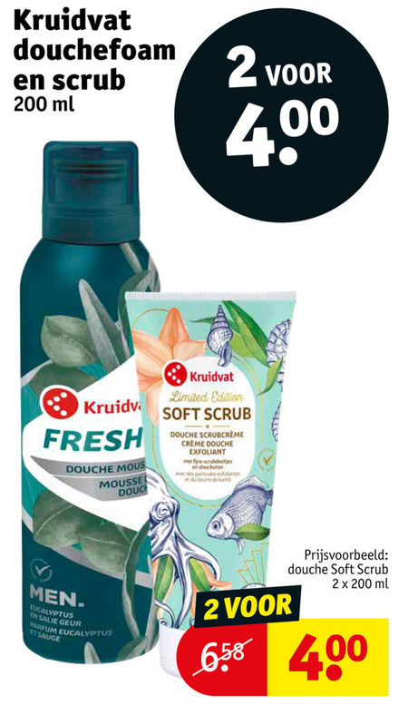 Kruidvat Huismerk   scrubcreme, douchegel folder aanbieding bij  Kruidvat - details