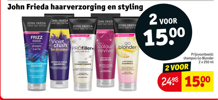 John Frieda   conditioner, shampoo folder aanbieding bij  Kruidvat - details