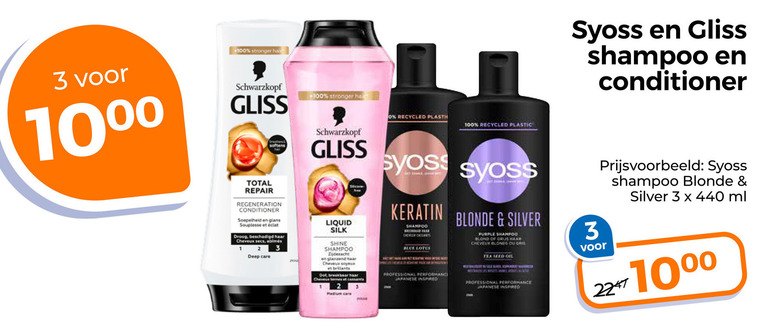 Syoss   conditioner, shampoo folder aanbieding bij  Trekpleister - details