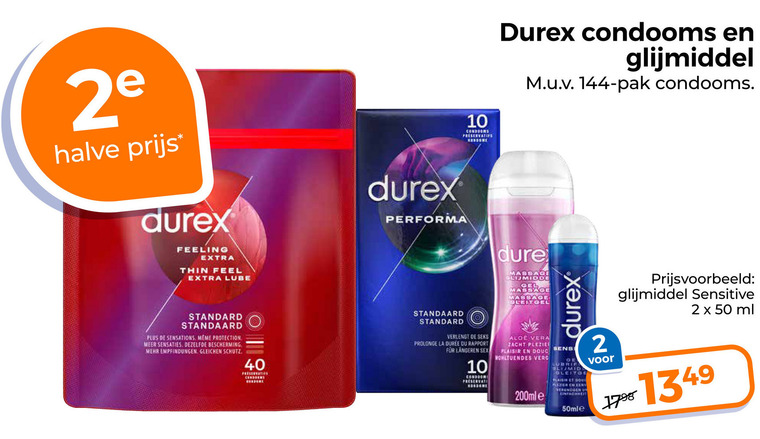 Durex   glijmiddel, condooms folder aanbieding bij  Trekpleister - details