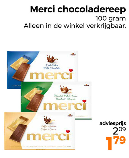 Merci   chocolade folder aanbieding bij  Trekpleister - details