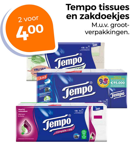 Tempo   zakdoek, tissue folder aanbieding bij  Trekpleister - details