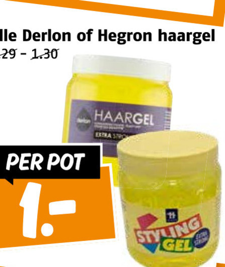 Derlon   haargel folder aanbieding bij  Poiesz - details