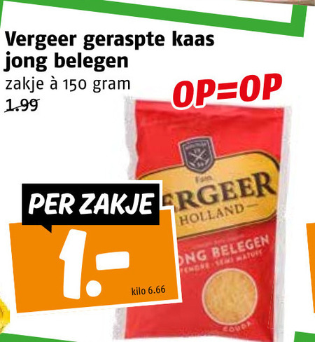 Vergeer   geraspte kaas folder aanbieding bij  Poiesz - details