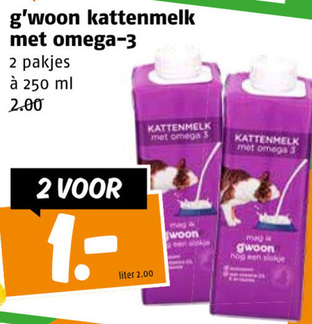 Gwoon   kattenmelk folder aanbieding bij  Poiesz - details