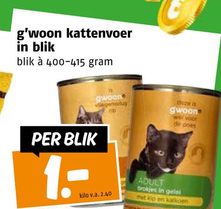 Gwoon   kattenvoer folder aanbieding bij  Poiesz - details