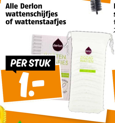 Derlon   wattenschijfjes, wattenstaafjes folder aanbieding bij  Poiesz - details