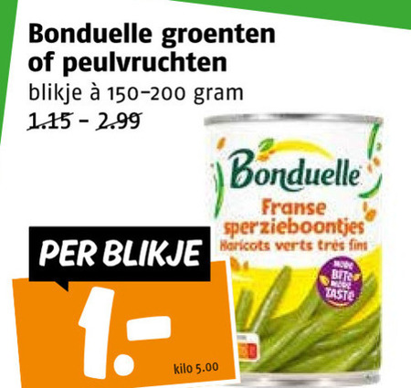 Bonduelle   groenteconserven folder aanbieding bij  Poiesz - details