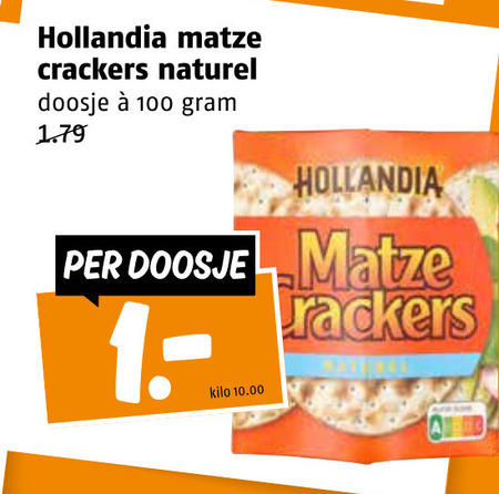 Hollandia   crackers folder aanbieding bij  Poiesz - details