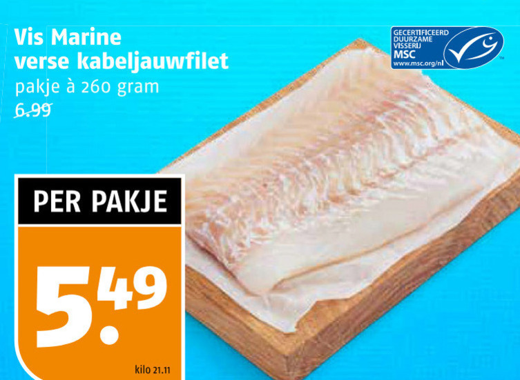 Vis Marine   kabeljauwfilet folder aanbieding bij  Poiesz - details