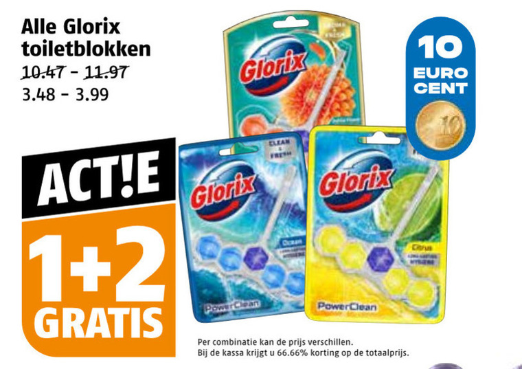 Glorix   toiletblok folder aanbieding bij  Poiesz - details