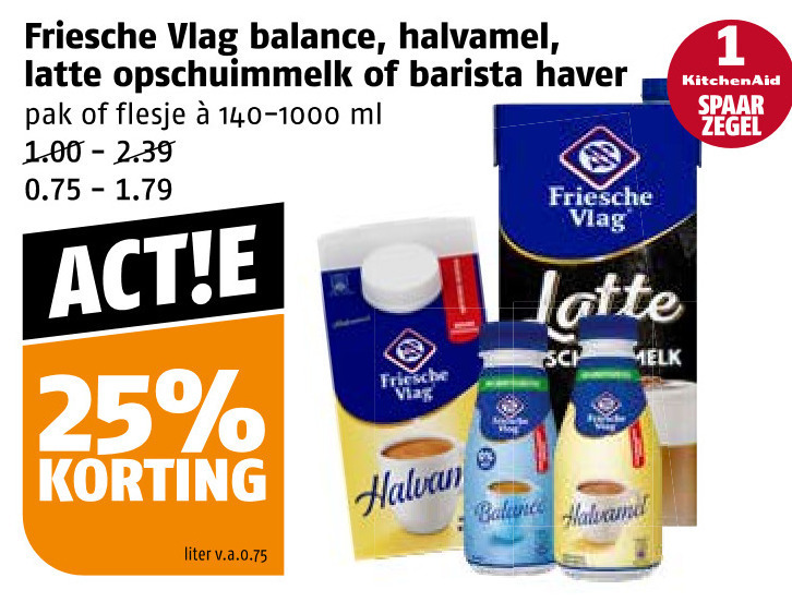 Friesche Vlag   koffiemelk, melkschuim folder aanbieding bij  Poiesz - details