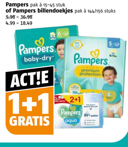 Pampers   luiers, billendoekjes folder aanbieding bij  Poiesz - details