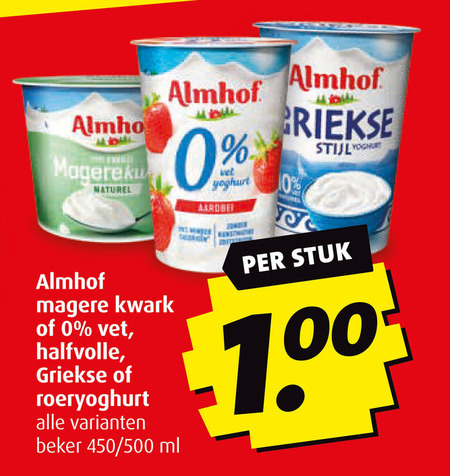 Almhof   yoghurt, kwark folder aanbieding bij  Boni - details