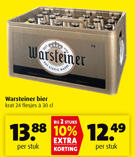 Warsteiner   krat bier folder aanbieding bij  Boni - details