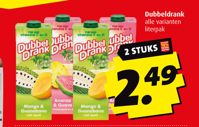 Dubbelfrisss   fruitdrank folder aanbieding bij  Boni - details