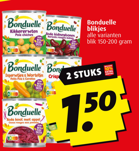 Bonduelle   groenteconserven folder aanbieding bij  Boni - details