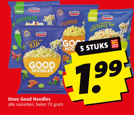 Unox   noodles folder aanbieding bij  Boni - details