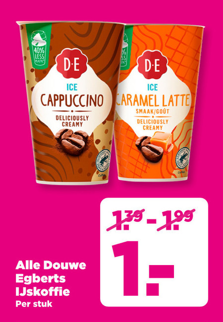 Douwe Egberts   ijskoffie folder aanbieding bij  Plus - details