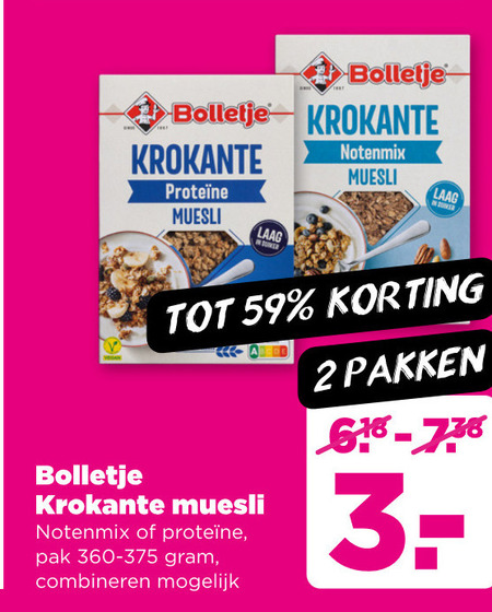 Bolletje   muesli folder aanbieding bij  Plus - details