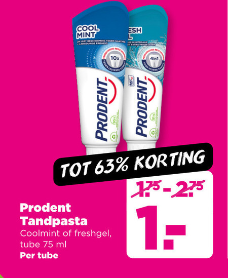 Prodent   tandpasta folder aanbieding bij  Plus - details