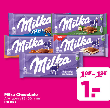 Milka   chocolade folder aanbieding bij  Plus - details