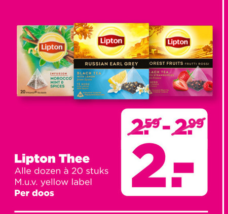 Lipton   thee folder aanbieding bij  Plus - details