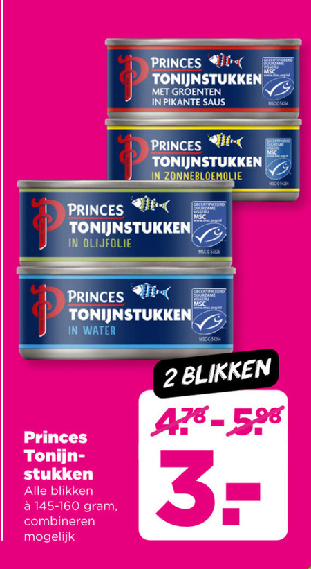 Princes   tonijn in blik folder aanbieding bij  Plus - details