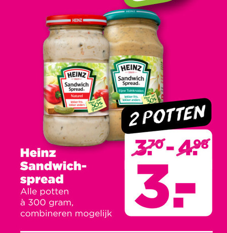 Heinz   sandwich spread folder aanbieding bij  Plus - details