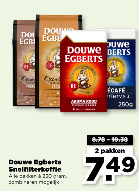 Douwe Egberts   koffie folder aanbieding bij  Plus - details