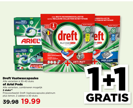 Ariel   wasmiddel, vaatwasmiddel folder aanbieding bij  Plus - details