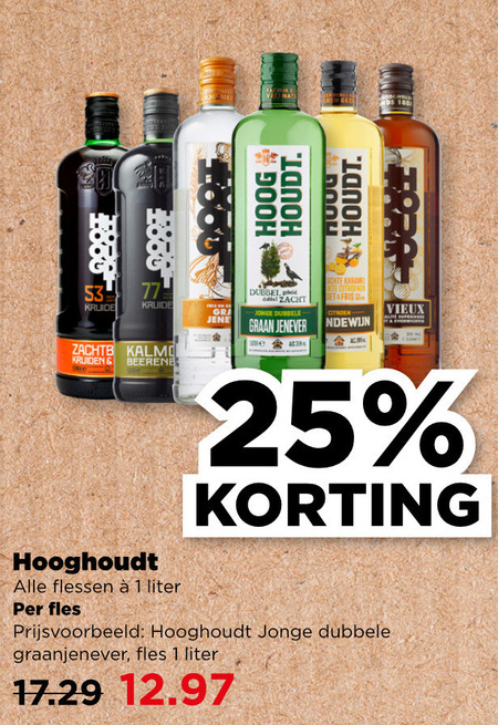 Hooghoudt   jenever folder aanbieding bij  Plus - details