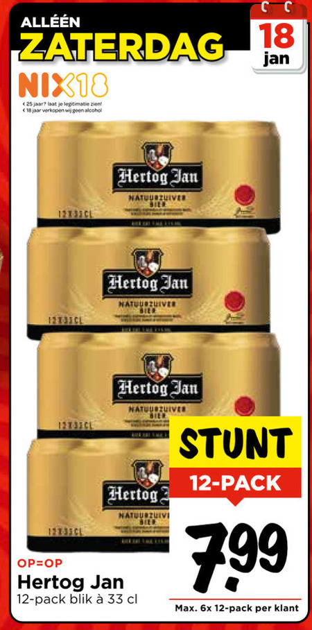 Hertog Jan   blikje bier folder aanbieding bij  Vomar - details