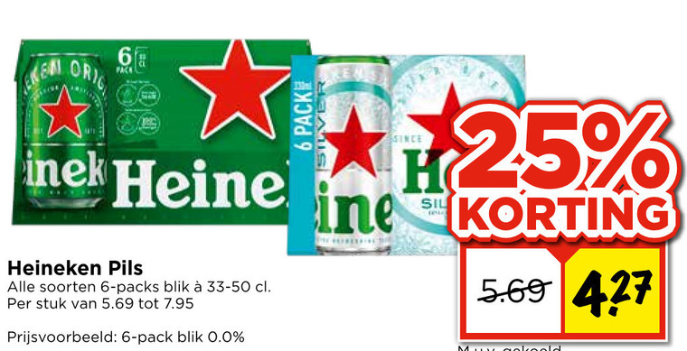 Heineken Silver   blikje bier folder aanbieding bij  Vomar - details