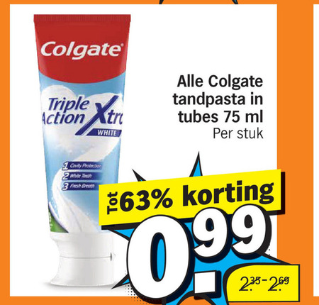 Colgate   tandpasta folder aanbieding bij  Albert Heijn - details