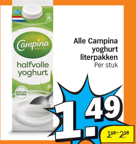 Campina   yoghurt folder aanbieding bij  Albert Heijn - details