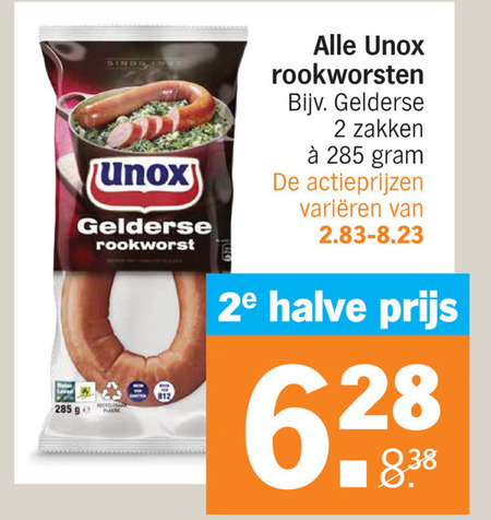 Unox   rookworst folder aanbieding bij  Albert Heijn - details