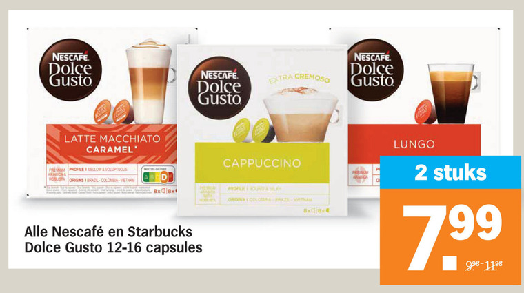 Nescafe   dolce gusto capsules folder aanbieding bij  Albert Heijn - details