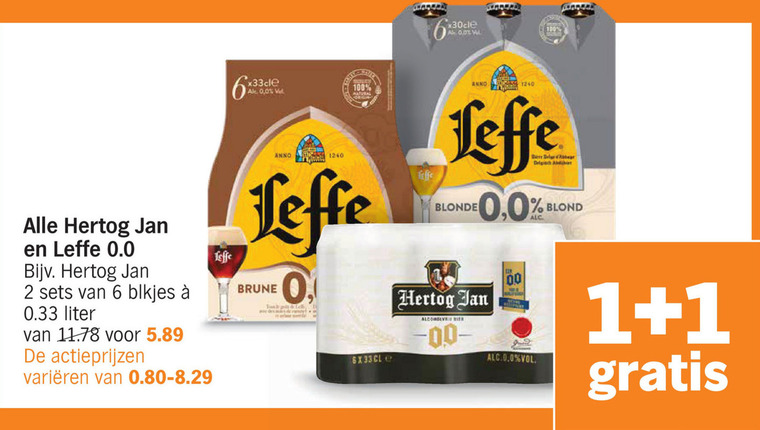 Leffe   alcoholvrij bier folder aanbieding bij  Albert Heijn - details