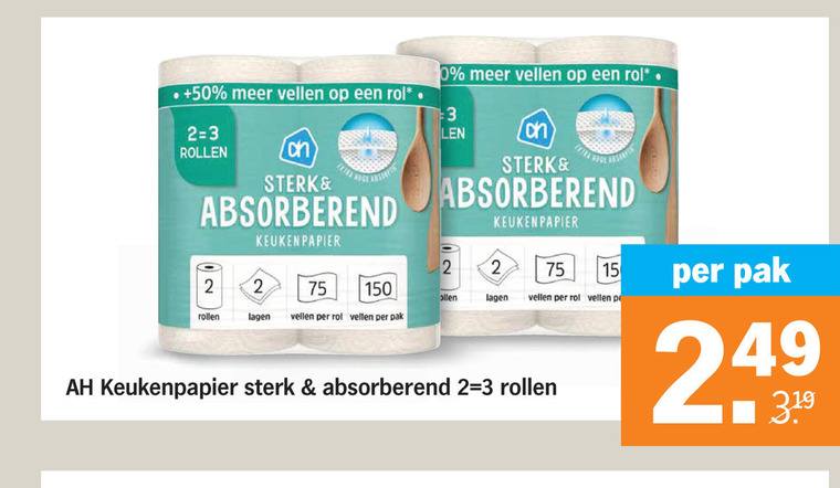 Albert Heijn Huismerk   keukenpapier folder aanbieding bij  Albert Heijn - details