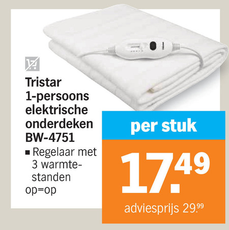 Tristar   elektrische deken folder aanbieding bij  Albert Heijn - details