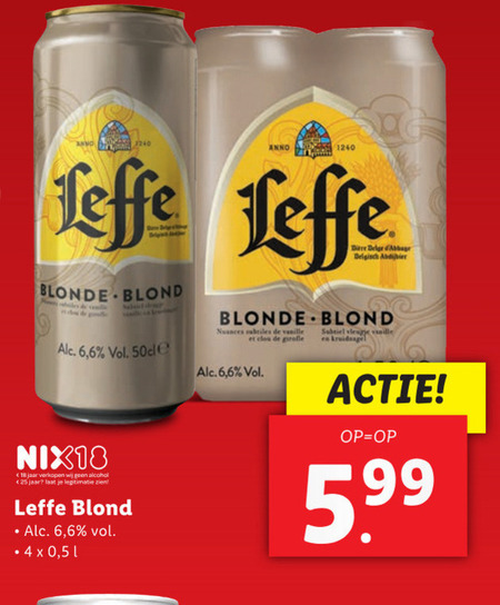 Leffe   blikje bier folder aanbieding bij  Lidl - details