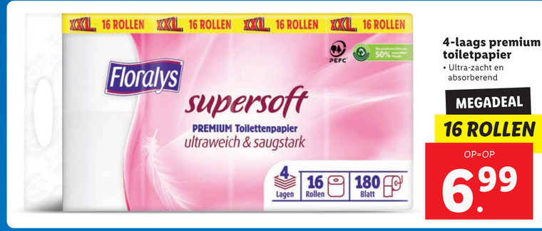 Floralys   toiletpapier folder aanbieding bij  Lidl - details