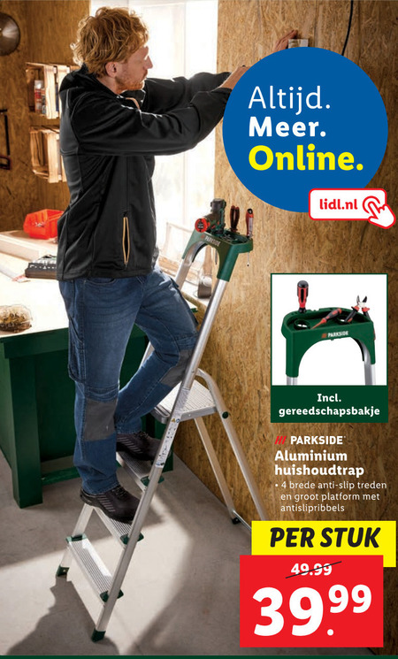 Parkside   huishoudtrap folder aanbieding bij  Lidl - details