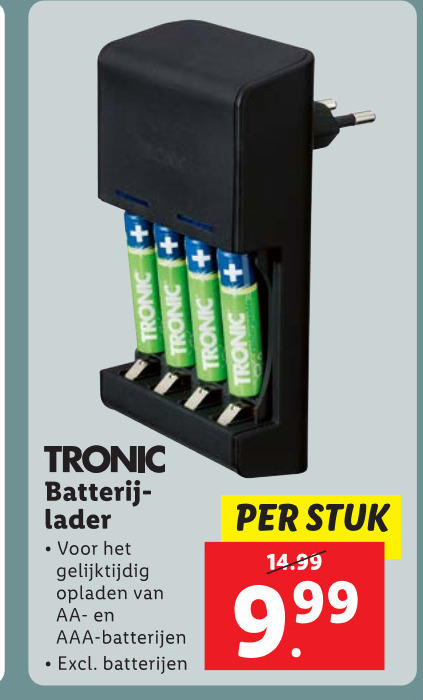 Tronic   batterijlader folder aanbieding bij  Lidl - details