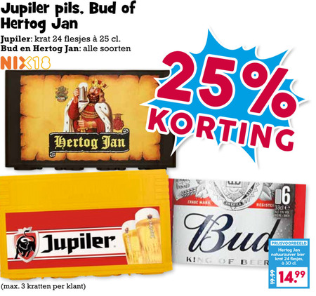 Hertog Jan   blikje bier, krat bier folder aanbieding bij  Boons Markt - details